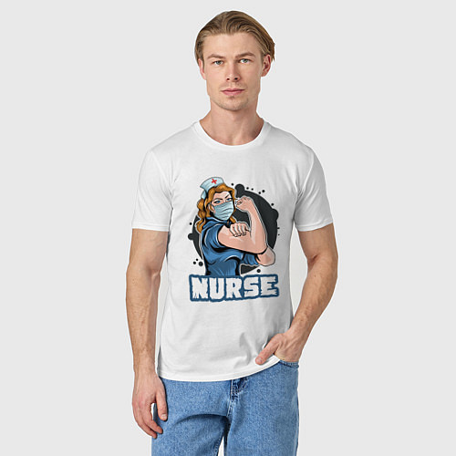 Мужская футболка Медсестра / Белый – фото 3