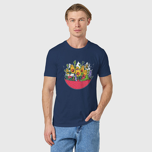Мужская футболка Бунт Салат с Авокадо / Тёмно-синий – фото 3