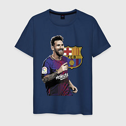 Футболка хлопковая мужская Lionel Messi Barcelona Argentina, цвет: тёмно-синий