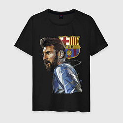 Футболка хлопковая мужская Lionel Messi Barcelona Argentina Striker, цвет: черный