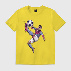 Футболка хлопковая мужская Messi Barcelona Argentina, цвет: желтый