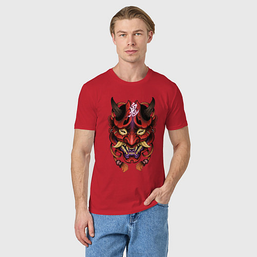 Мужская футболка Маска демона / Красный – фото 3