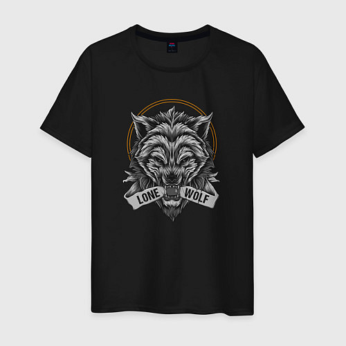 Мужская футболка Одинокий волк / Черный – фото 1