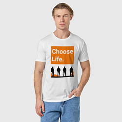 Футболка хлопковая мужская Choose Life, цвет: белый — фото 2