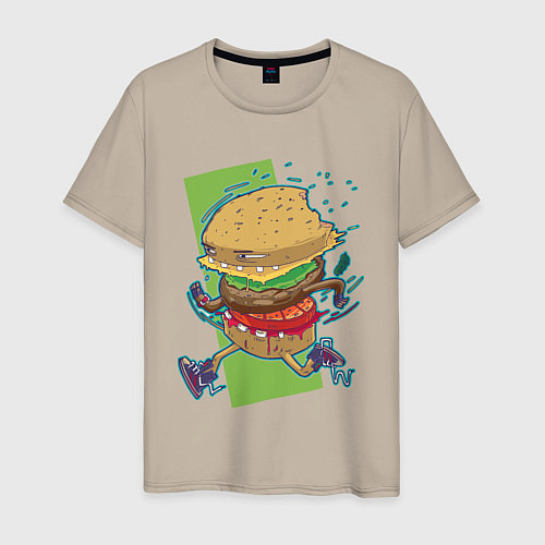 Мужская футболка Fast Food / Миндальный – фото 1