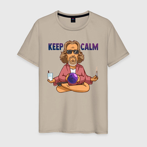 Мужская футболка Keep Calm / Миндальный – фото 1