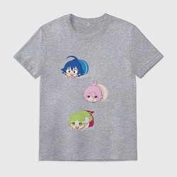 Футболка хлопковая мужская Милые хомячки демоны, цвет: меланж