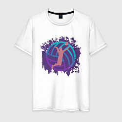 Футболка хлопковая мужская Violet Volleyball, цвет: белый