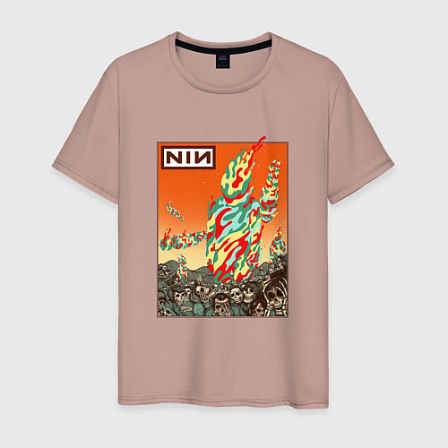 Мужская футболка NIN Monster / Пыльно-розовый – фото 1