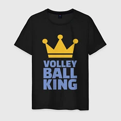 Футболка хлопковая мужская Король волейбола, цвет: черный