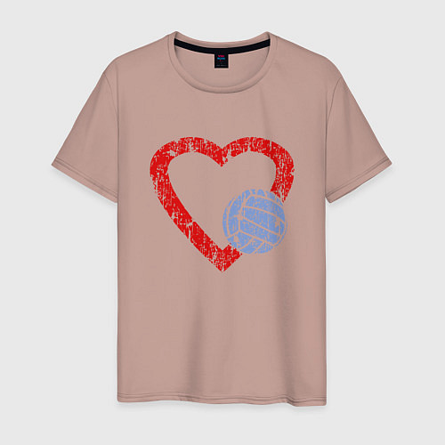 Мужская футболка Любовь - Волейбол / Пыльно-розовый – фото 1