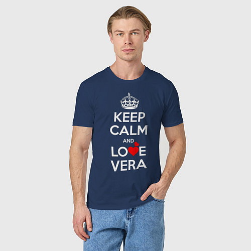 Мужская футболка Будь спок и люби Веру / Тёмно-синий – фото 3
