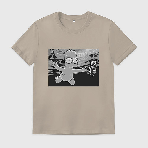 Мужская футболка Simpsons x Nirvana / Миндальный – фото 1