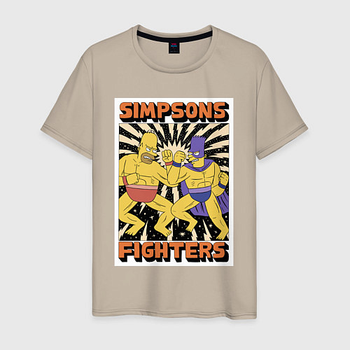 Мужская футболка Simpsons fighters / Миндальный – фото 1