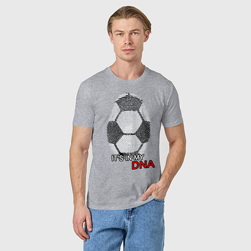 Мужская футболка FOOTBALL IN MY DNA / Меланж – фото 3