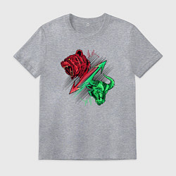 Футболка хлопковая мужская Вечное противостояние, цвет: меланж