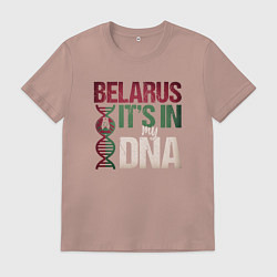 Футболка хлопковая мужская ДНК - Беларусь, цвет: пыльно-розовый