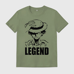 Футболка хлопковая мужская Луффи Легенда One Piece, цвет: авокадо