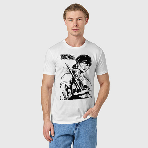 Мужская футболка Ророноа Зоро One Piece / Белый – фото 3