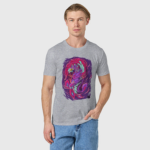 Мужская футболка Разноцветный феникс / Меланж – фото 3