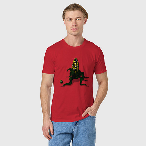 Мужская футболка Злая кукуруза / Красный – фото 3