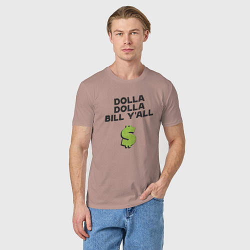 Мужская футболка Dolla Bill Yall / Пыльно-розовый – фото 3