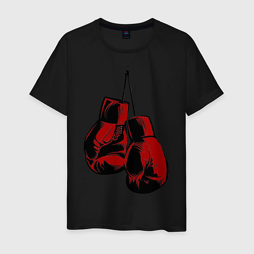Мужская футболка Боксерские перчатки / Черный – фото 1