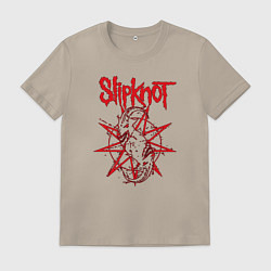 Футболка хлопковая мужская Slipknot Slip Goats Art, цвет: миндальный