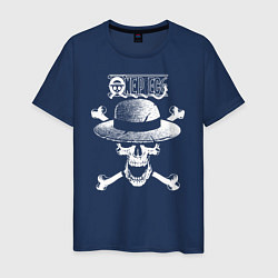 Футболка хлопковая мужская Пираты Соломенной Шляпы One Piece, цвет: тёмно-синий