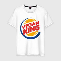 Футболка хлопковая мужская Vegan King, цвет: белый