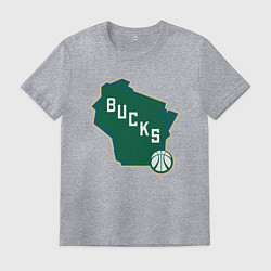 Футболка хлопковая мужская Bucks Map, цвет: меланж