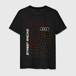 Футболка хлопковая мужская Audi - Racing, цвет: черный