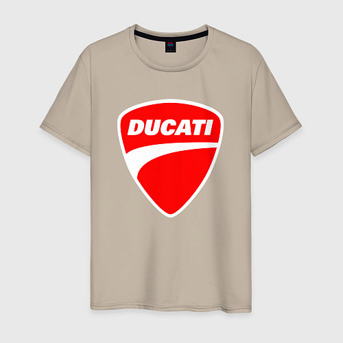 Мужская футболка DUCATI ДУКАТИ ЭМБЛЕМА / Миндальный – фото 1