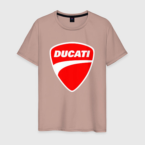 Мужская футболка DUCATI ДУКАТИ ЭМБЛЕМА / Пыльно-розовый – фото 1