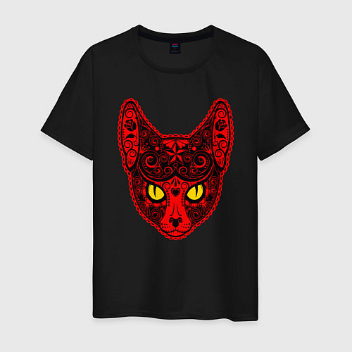Мужская футболка Devil Cat / Черный – фото 1