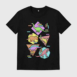 Футболка хлопковая мужская ДИНОЗАВРЫ DINOSAURS, цвет: черный