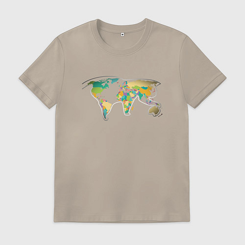 Мужская футболка World Cat / Миндальный – фото 1