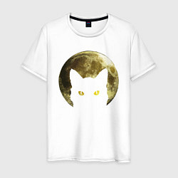 Футболка хлопковая мужская Space Cat, цвет: белый