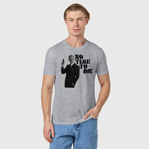 Мужская футболка Не время умирать No Time To D / Меланж – фото 3