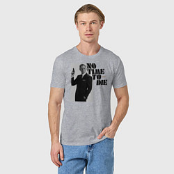 Футболка хлопковая мужская Не время умирать No Time To D, цвет: меланж — фото 2