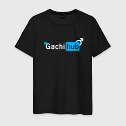 Футболка хлопковая мужская Gachi hub, цвет: черный