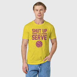 Футболка хлопковая мужская Shut Up And Serve, цвет: желтый — фото 2