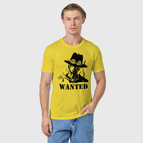 Мужская футболка Портгас Д Эйс в розыске One Piece / Желтый – фото 3