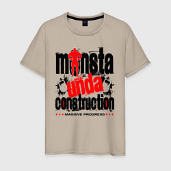 Футболка хлопковая мужская MONSTA CONSTRUCTION, цвет: миндальный