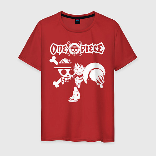 Мужская футболка One Piece Манки Д Луффи / Красный – фото 1