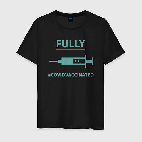 Мужская футболка Covid Vaccinated / Черный – фото 1