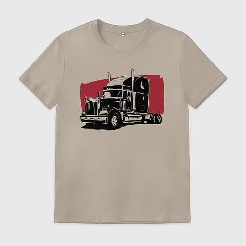 Мужская футболка Truck red / Миндальный – фото 1