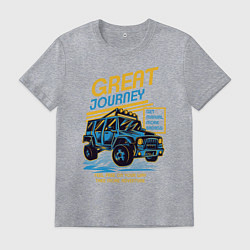 Футболка хлопковая мужская Авто внедорожник, цвет: меланж