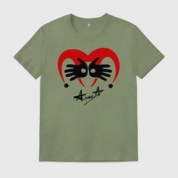 Футболка хлопковая мужская Черная метка - Алиса, цвет: авокадо