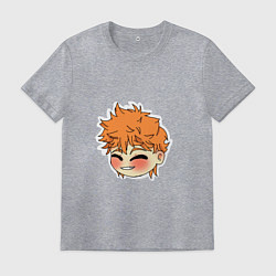 Футболка хлопковая мужская Чиби Хината, цвет: меланж